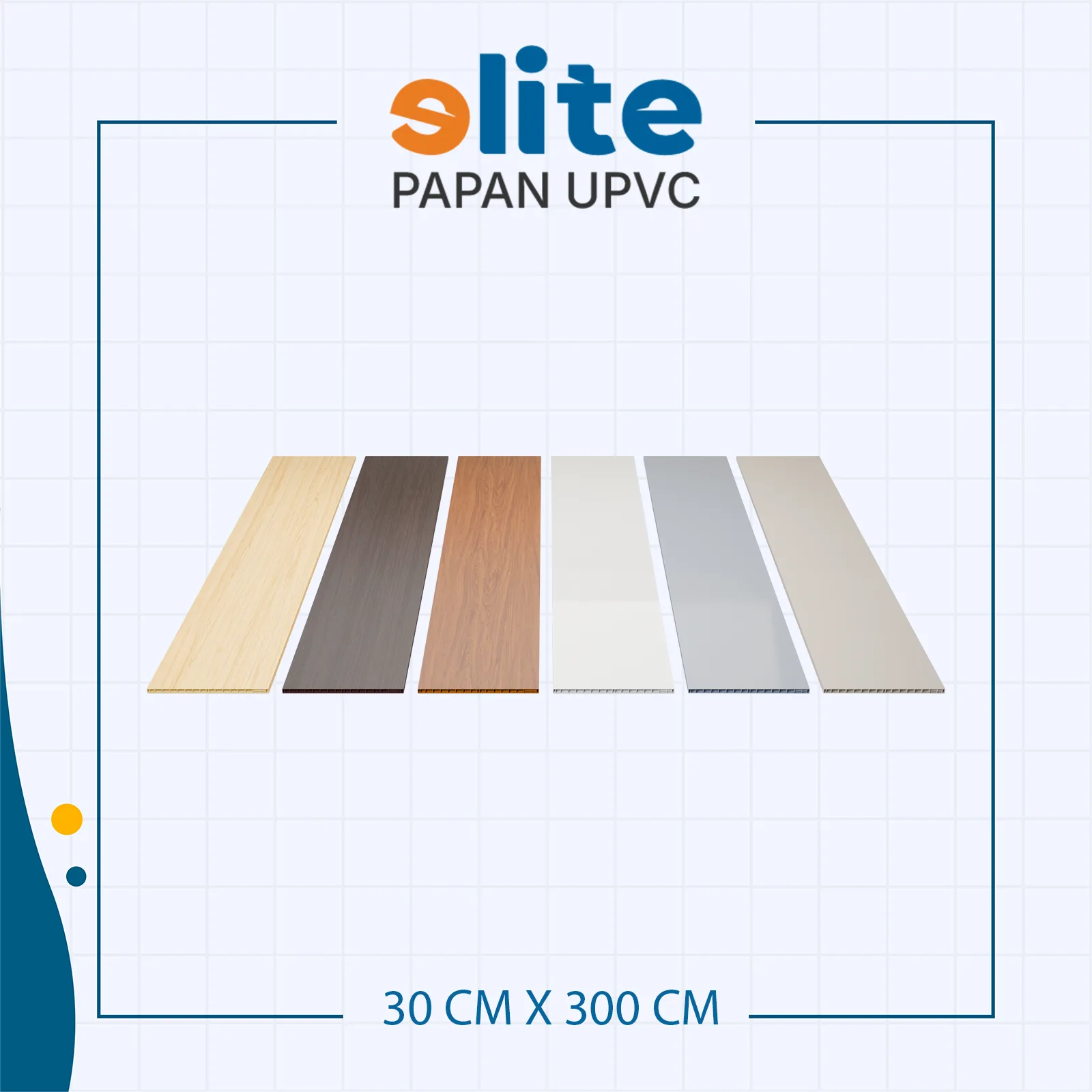 Papan UPVC 30 cm x 300 cm - papan upvc Elite Shop